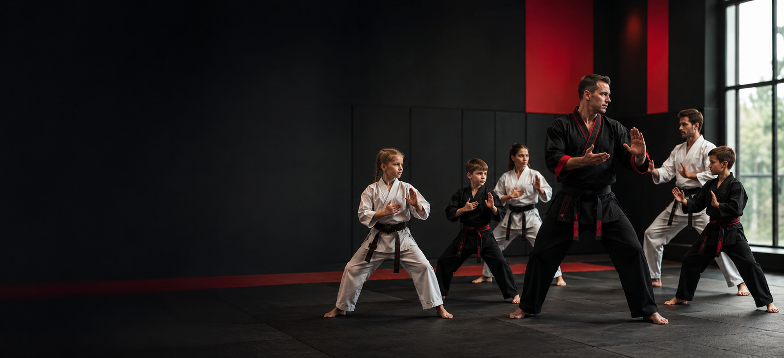 A Kenpo instructor leading a martial arts class